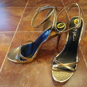 Strappy Gold Metallic Nasty Gal heel sandals